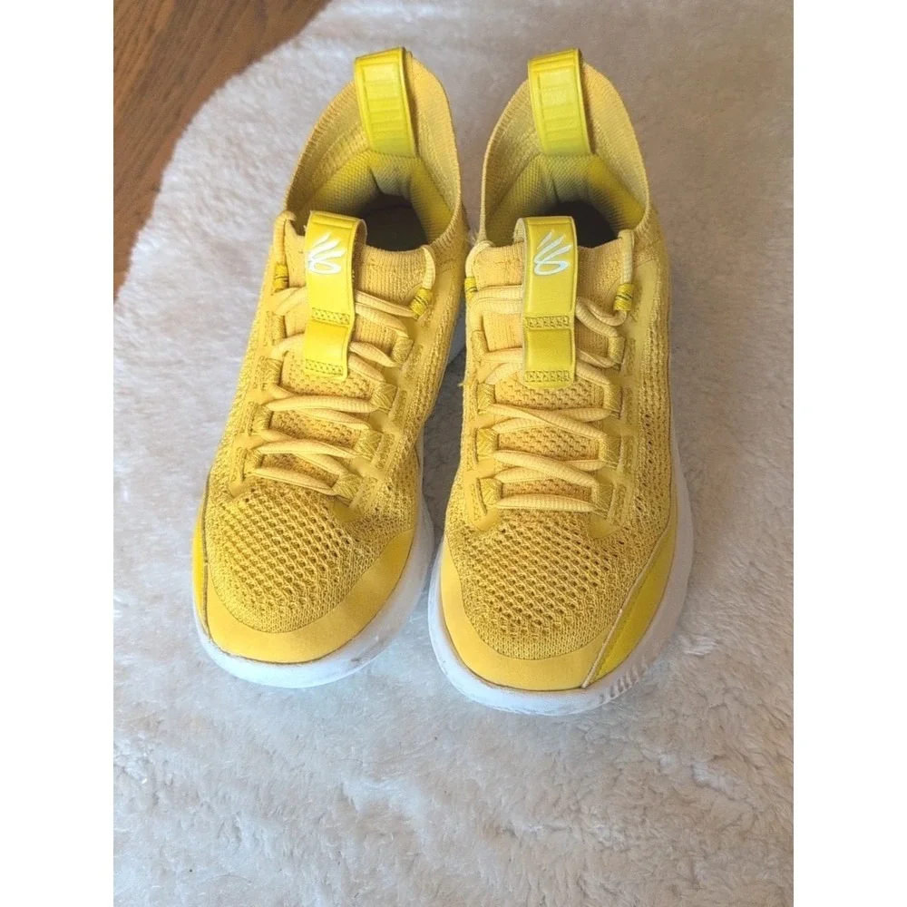 Under Armour Curry Flow 8 Yellow Basket‎ Shoes  Sz 6Y/8 Women  3023527-701